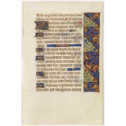 Leaf on vellum from a manuscript Book of Hours.