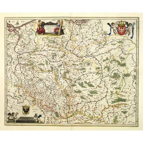 Old map image download for Polonia regnum et Silesia ducatus.