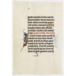 Manuscript leaf on vellum from a Dutch Book of Hours.