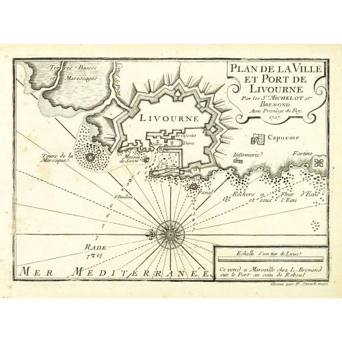 Old map image download for Plan de la Ville et Port de Livourne.