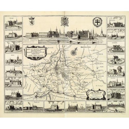 Old map image download for Nova et exacta tabula geographica Salae et Castellaniae Iprensis Anno MDCXXXXI