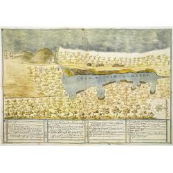 [ Lago di Sabaudia / Baia d'Argento ] Manuscript map on paper.