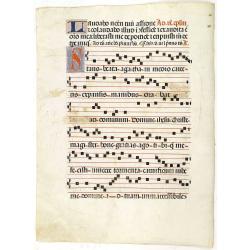 Leaf on vellum from a antiphonary.