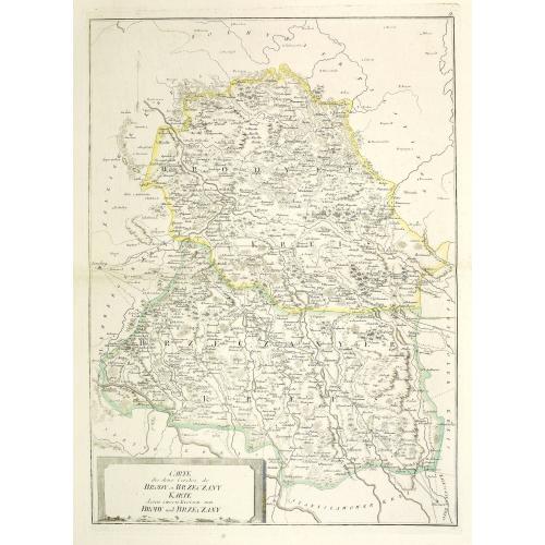 Old map image download for Carte des deux Cercles de Brody et Brzeczany. Karte deren zween Kreisen von Brody und Brzeczany.