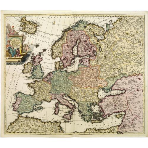 Old map image download for Accuratissima Europae tabula multis locis correcta. . .