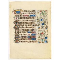 Leaf on vellum from a manuscript Book of Hours, use of Rome.