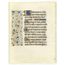 Leaf on vellum from a manuscript Book of Hours, use of Rome.