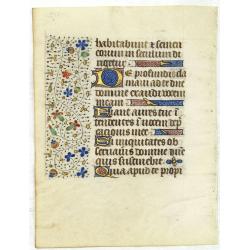 Leaf on vellum from a manuscript Book of Hours, use of Rome.