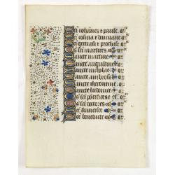 Leaf on vellum from a manuscript Book of Hours, use of Rome.