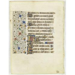 Leaf on vellum from a manuscript Book of Hours, use of Rome.