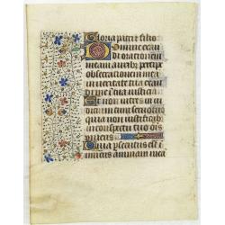 Leaf on vellum from a manuscript Book of Hours, use of Rome.