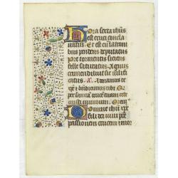 Leaf on vellum from a manuscript Book of Hours, use of Rome.