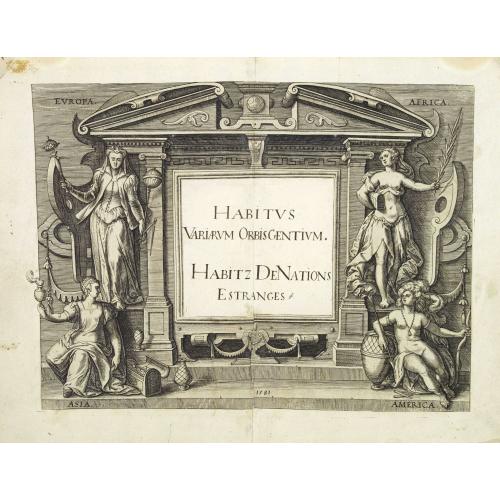 Old map image download for (Title page) Trofées de chasse dessinez par C. Hüet et gravez par Guélard. . .