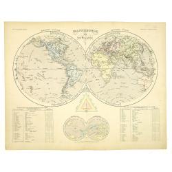 Mappemonde en deux Hemisphères.