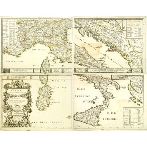 Old map image download for L'Italie par P. Du-Val. . . [4 sheet wall map]