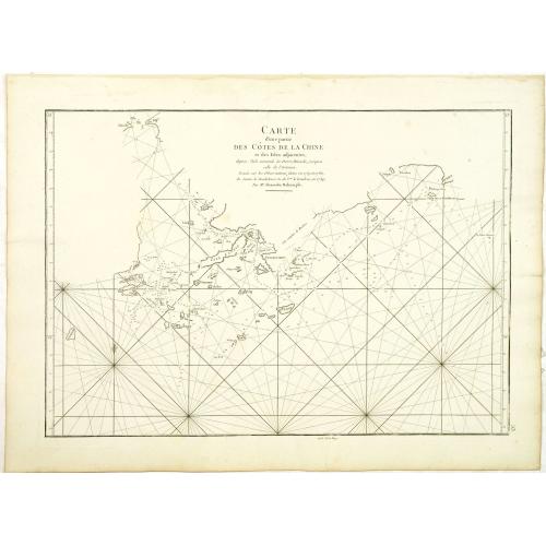 Old map image download for Carte d'une partie des Côtes de la Chine et des Isles adjacentes depuis l'Isle nommée la Pierre Blanche, jusqu'à celle de l'Artimon.