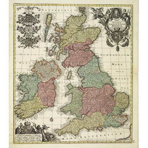 Old map image download for Tabula Novissima Accuratissima Regnorum Angliae, Scotiae, Hiberniae. . .