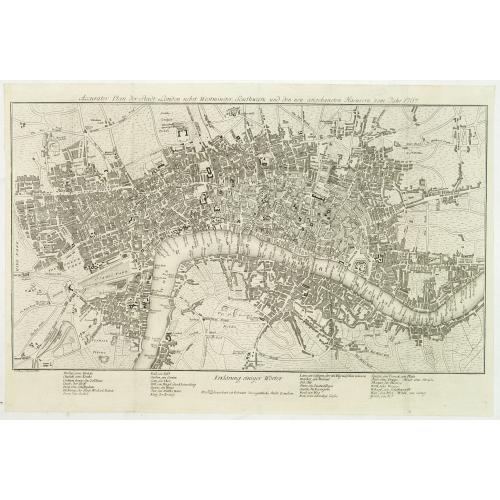 Old map image download for Accurater Plan der Stadt London nebst Westminster, Southwark und den neu angebauteten Haeusern vom Jahr 1767.