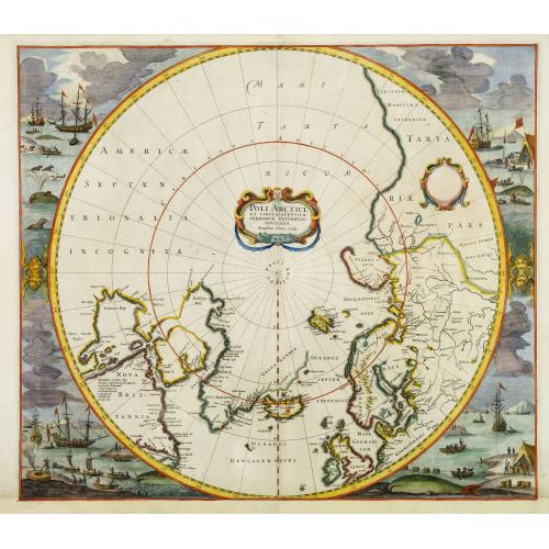 Old map image download for Poli Arctici et Circumiacentium Terrarum Descriptio.