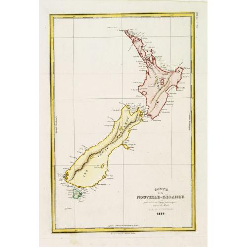 Old map image download for Carte de la Nouvelle-Zélande pour servir au Voyage pittoresque autor du Monde par M.D'Urville 1835