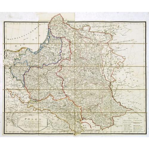 Old map image download for Charte von Polen nach seiner gegenwärtigen Eintheilung in das neue Königreich Polen, die übrigen russischen Besitzungen, das preussische. . . 1831