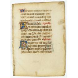 Leaf on vellum from a manuscript Book of Hours.