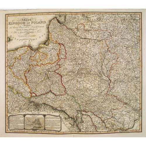 Old map image download for A Map of the Kingdom of Poland, Describing its Ancient Limits with the Dismemberments. Likewise its Present Boundary as Settled by Act of Congressat Vienna.. .