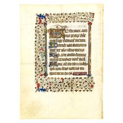 Manuscript leaf from a French Book of Hours.