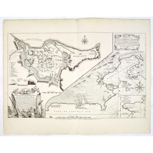 Old map image download for A Plan of the City, and Fortifications, of Louisburg, from a Survey made by Richard Gridley / A Plan of the City and Harbour of Louisburg.