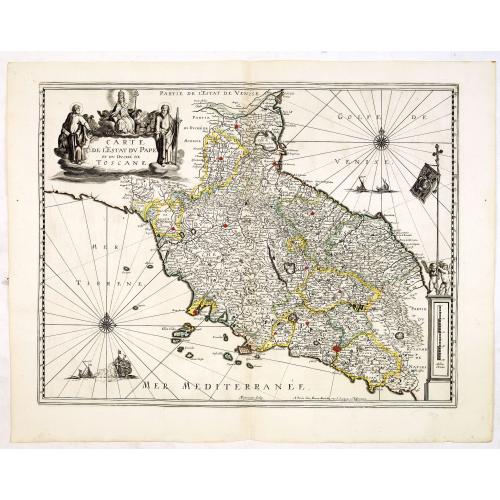 Old map image download for Carte de l'Estat du Pape et du Duché de toscane.