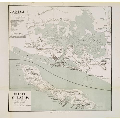 Old map image download for St. Anna Baai op Curaçao. / Eiland Curaçao.