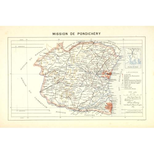 Old map image download for Mission de Pondichery