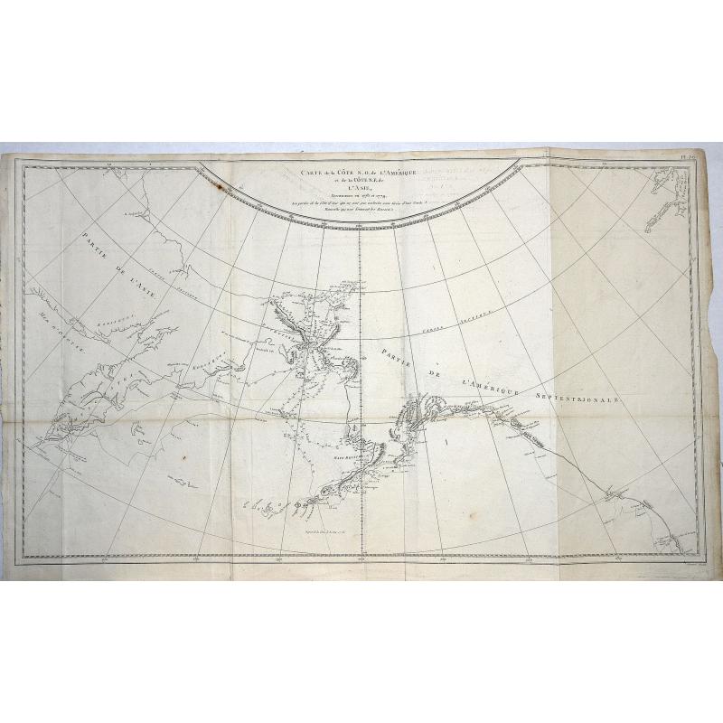 Carte de la côte N. O. de l\'Amérique et de la côte N. E. de l\'Asie reconnues en 1778 et 1779..