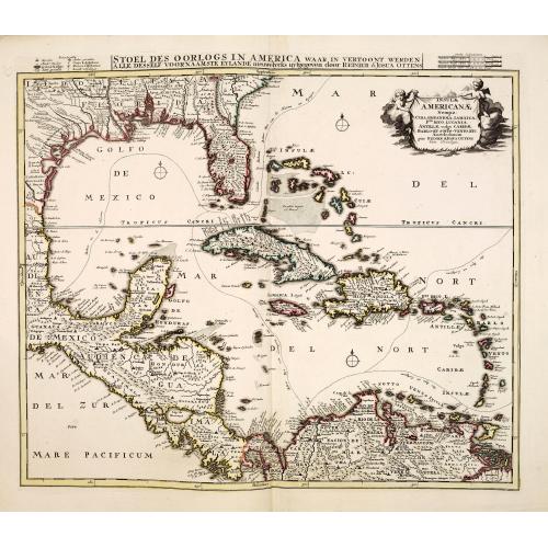 Old map image download for Insulae Americanae Nempe: Cuba, Hispaniola, Iamaica, Pto Rico, Lucania, Antillae vulgo Caribe, Barlo-et Sotto-Vento Etc. . . .