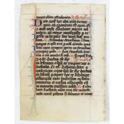 Manuscript leaf from a very early [around 1300] Breviary.