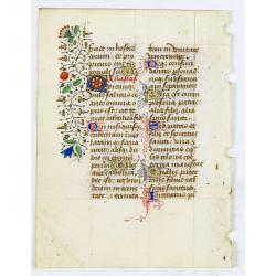 Leave from a Book of Hours on vellum.