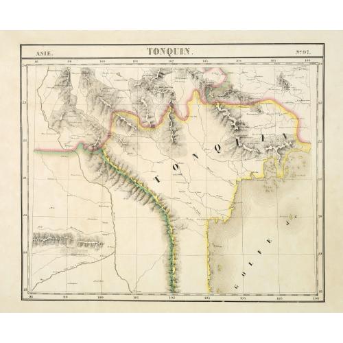 Old map image download for Tonquin N°.97 (parts of Laos and Vietnam and parts of Yunnan and Guangdong)