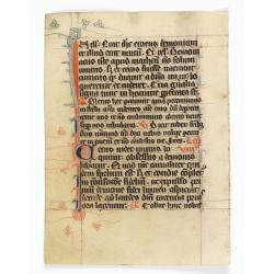 Manuscript leaf from a very early [around 1300] Breviary.