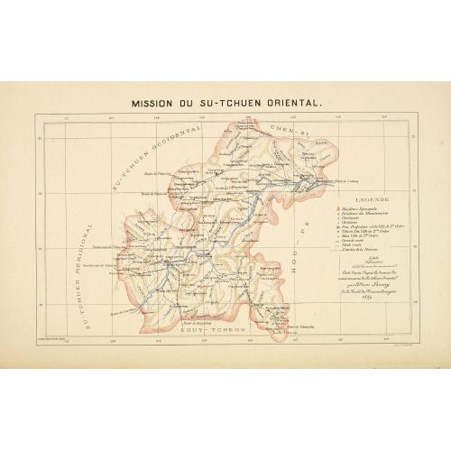 Old map image download for Mission du Su-Tchuen Oriental.