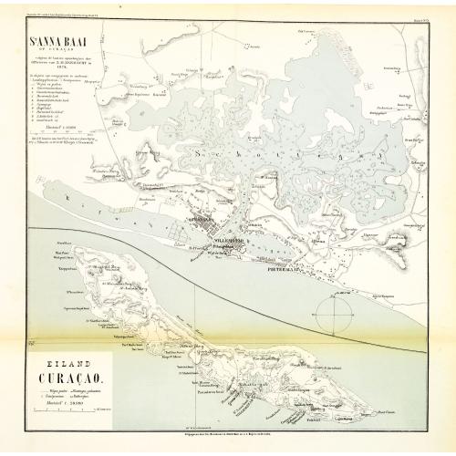 Old map image download for St. Anna Baai op Curaçao. / Eiland Curaçao.