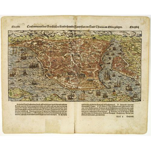 Old map image download for Constantinopel des Griechischen Keijserthumbs Hauptstatt im Lande Thracia am Meere gelegen.