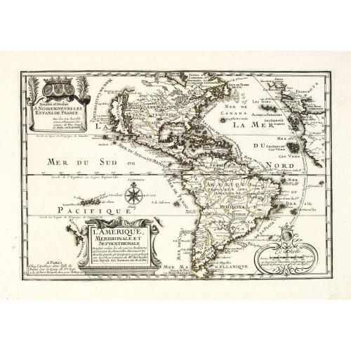 Old map image download for L\'Amerique, Meridionale et Septentrionale.