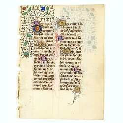 Leave from a Book of Hours on vellum.