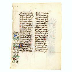 Leave from a Book of Hours on vellum.