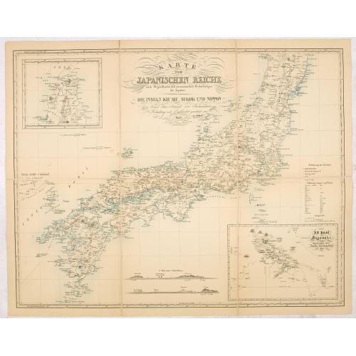 Old map image download for Karte vom japanischen Reiche, nach Originalkarten und astronomischen Beobachtungen der Japaner,die Inseln Kiusiu, Sikok und Nippon. / Philipp Franz von Siebold.