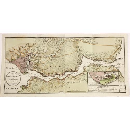 Old map image download for Plan de Constantinople et du Bosphore: pour servir de renseignement à la carte des limites des trois empires, ou théatre de la guerre présente, 1788.