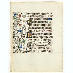 Leaf on vellum from a manuscript Book of Hours, use of Rome.