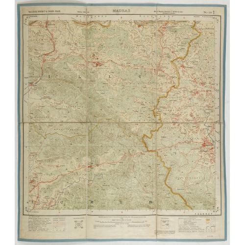 Old map image download for Malabar district & Cochin state. MADRAS NO 58 B-6