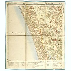 Malabar district & Cochin & Travancore States. MADRAS NO 58 B-3