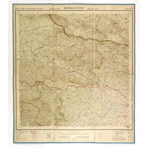 Old map image download for Part of Coorg and of district Malabar. MADRAS & COORG NO 49 M13.